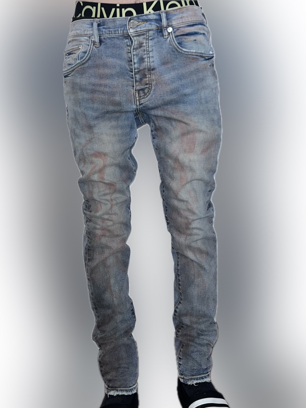 Purple brand like new distressed oil coated like new rare wash #cid waist 33 men